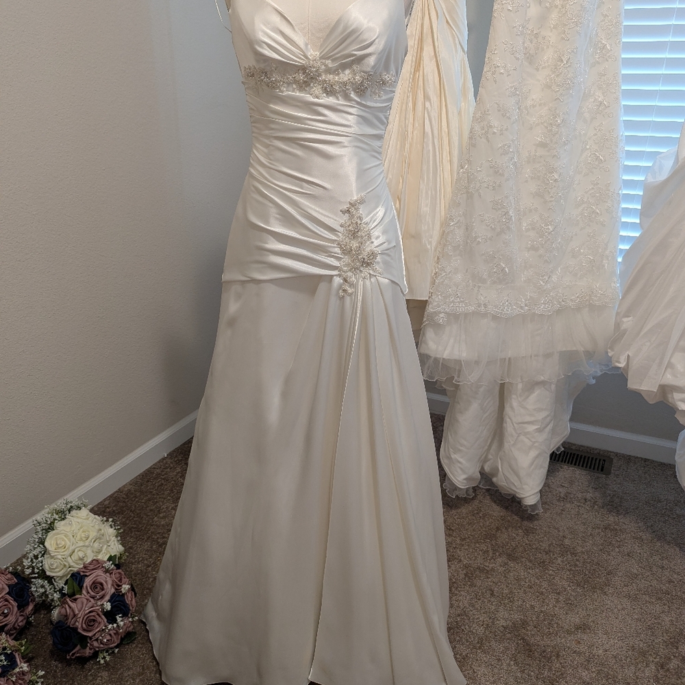 Elegant White Satin Gown